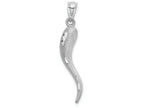 FJC Finejewelers 14k White Gold Solid Bright Cut Italian Horn Charm