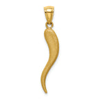 FJC Finejewelers 14k Yellow Gold Solid Bright Cut Italian Horn Charm