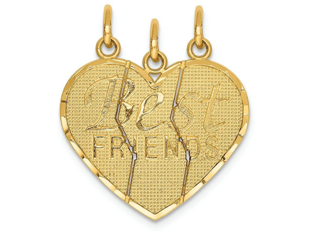 FJC Finejewelers 14k Yellow Gold 3 Piece Break-apart Friend Charm