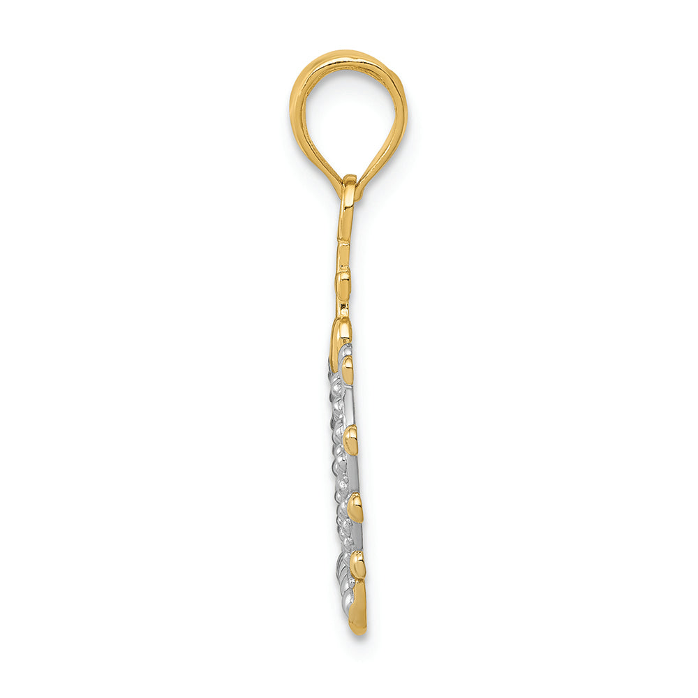 FJC Finejewelers 14k Yellow Gold with Rhodium Crown Charm