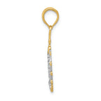 FJC Finejewelers 14k Yellow Gold with Rhodium Crown Charm
