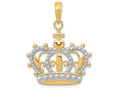 FJC Finejewelers 14k Yellow Gold with Rhodium Crown Charm