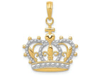 FJC Finejewelers 14k Yellow Gold with Rhodium Crown Charm