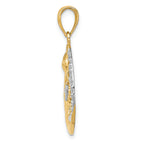 FJC Finejewelers 14k Yellow Gold And with Rhodium Bright Cut Moon  Stars  And Sun Charm