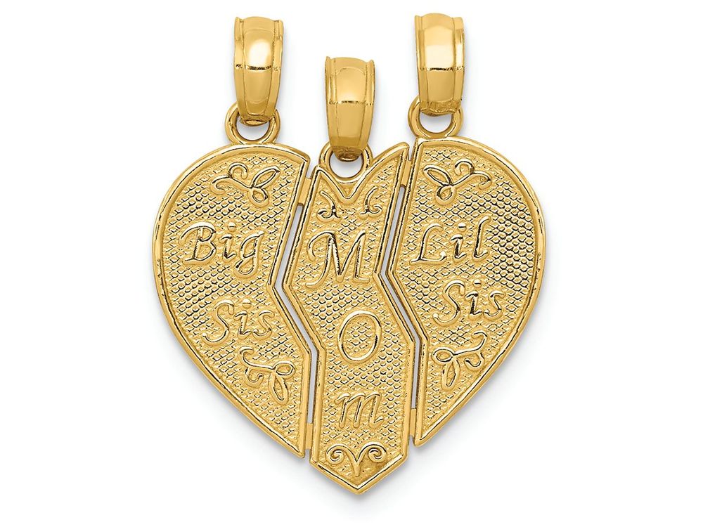 FJC Finejewelers 14k Yellow Gold Break-apart Big Sis  Mom  Lil Sis Charm