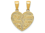 FJC Finejewelers 14k Yellow Gold Big Sisterlittle Sister Break-apart Charm