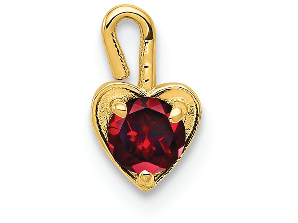 FJC Finejewelers 14k Yellow Gold January Synthetic Birth Month Stone Heart Charm