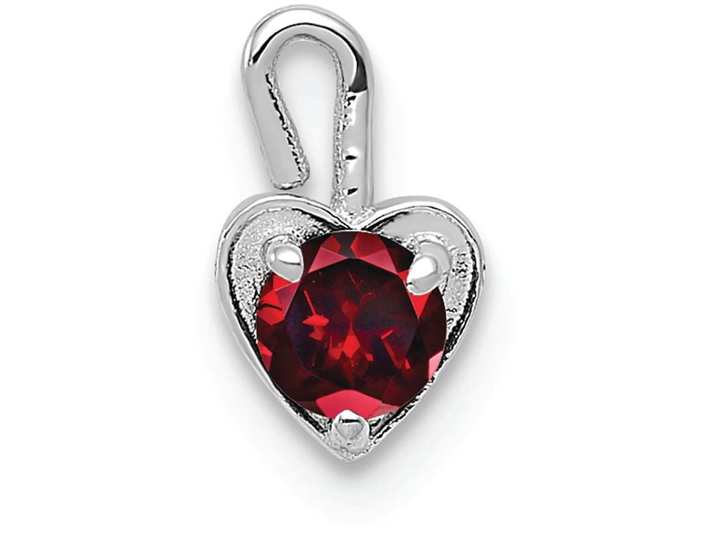 FJC Finejewelers 14k White Gold January Synthetic Birth Month Stone Heart Charm
