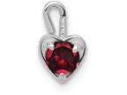 FJC Finejewelers 14k White Gold January Synthetic Birth Month Stone Heart Charm