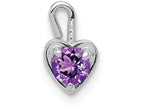 FJC Finejewelers 14k White Gold February Synthetic Birth Month Stone Heart Charm