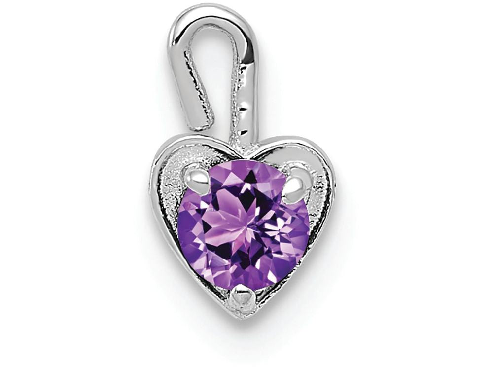 FJC Finejewelers 14k White Gold February Synthetic Birth Month Stone Heart Charm