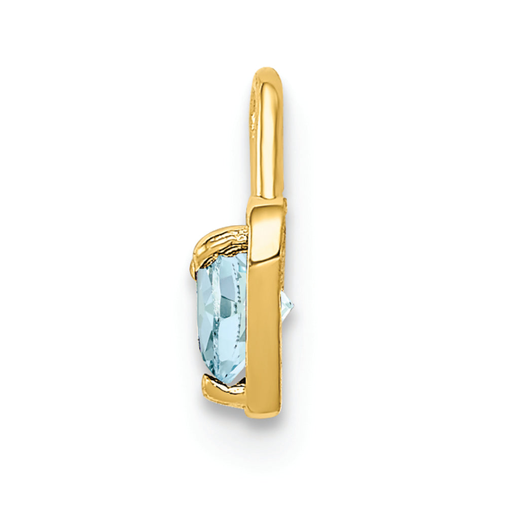 FJC Finejewelers 14k Yellow Gold March Synthetic Birth Month Stone Heart Charm