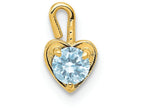FJC Finejewelers 14k Yellow Gold March Synthetic Birth Month Stone Heart Charm