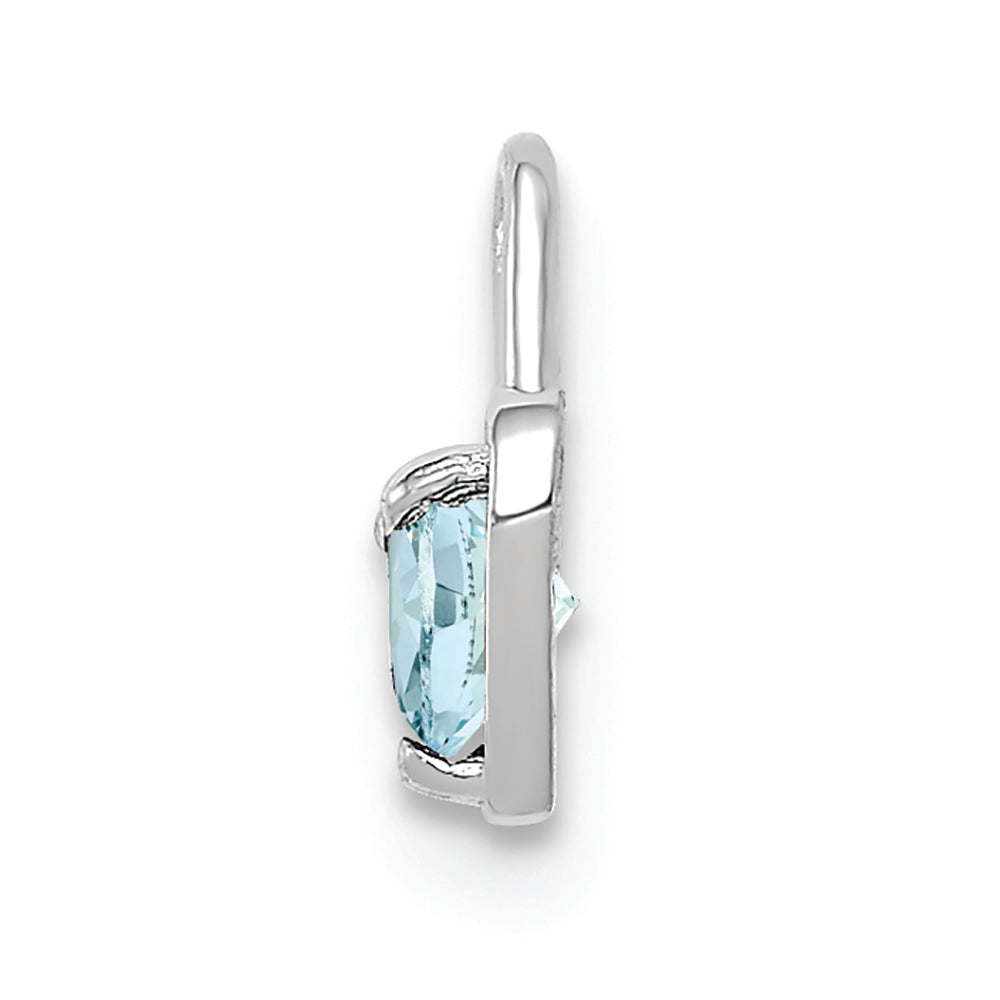 FJC Finejewelers 14k White Gold March Synthetic Birth Month Stone Heart Charm