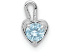 FJC Finejewelers 14k White Gold March Synthetic Birth Month Stone Heart Charm