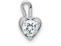 FJC Finejewelers 14k White Gold April Synthetic Birth Month Stone Heart Charm
