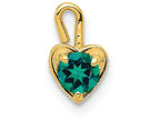 FJC Finejewelers 14k Yellow Gold May Synthetic Birth Month Stone Heart Charm