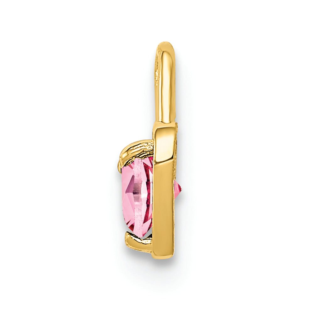 FJC Finejewelers 14k Yellow Gold October Synthetic Birth Month Stone Heart Charm