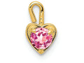 FJC Finejewelers 14k Yellow Gold October Synthetic Birth Month Stone Heart Charm