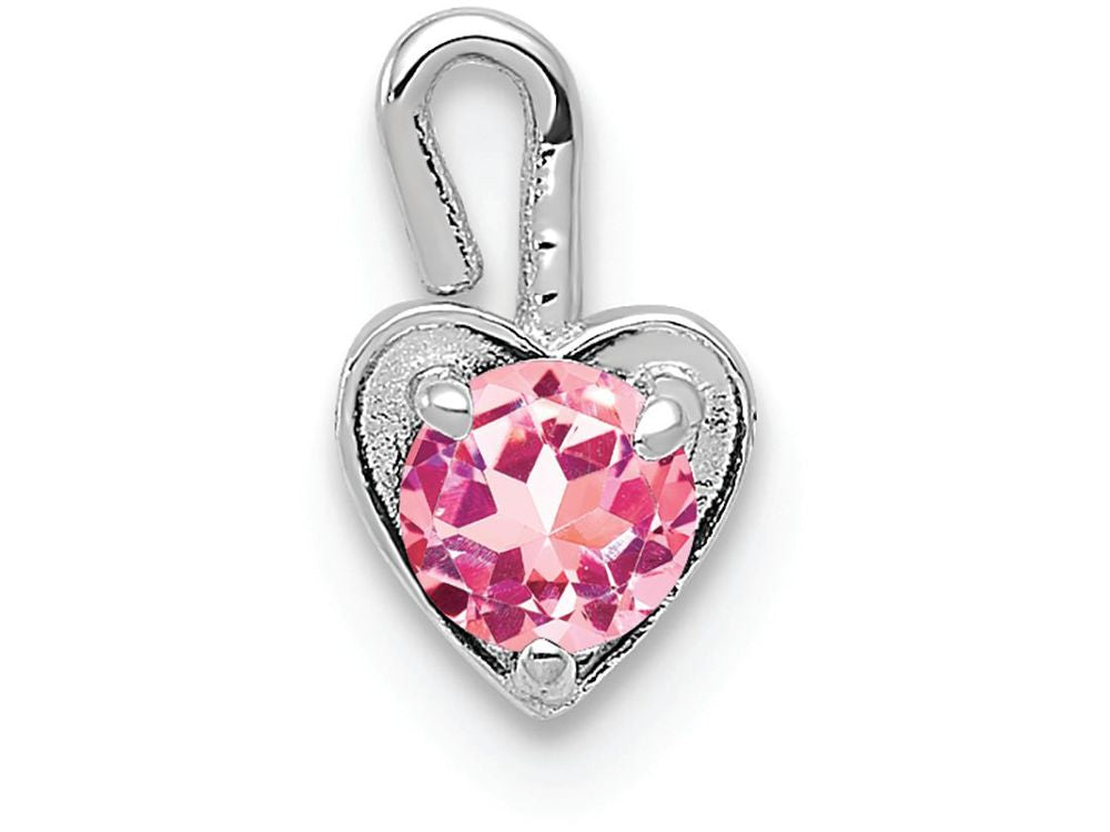 FJC Finejewelers 14k White Gold October Synthetic Birth Month Stone Heart Charm