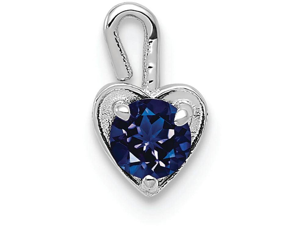 FJC Finejewelers 14k White Gold September Synthetic Birth Month Stone Heart Charm