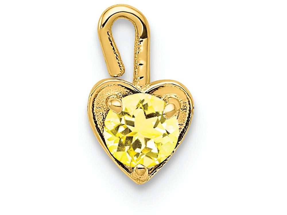 FJC Finejewelers 14k Yellow Gold November Synthetic Birth Month Stone Heart Charm