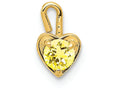 FJC Finejewelers 14k Yellow Gold November Synthetic Birth Month Stone Heart Charm