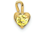 FJC Finejewelers 14k Yellow Gold November Synthetic Birth Month Stone Heart Charm