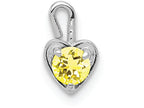 FJC Finejewelers 14k White Gold November Synthetic Birth Month Stone Heart Charm