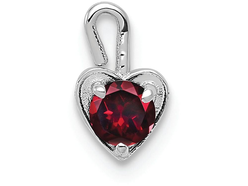 FJC Finejewelers 14k White Gold July Synthetic Birth Month Stone Heart Charm