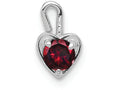 FJC Finejewelers 14k White Gold July Synthetic Birth Month Stone Heart Charm