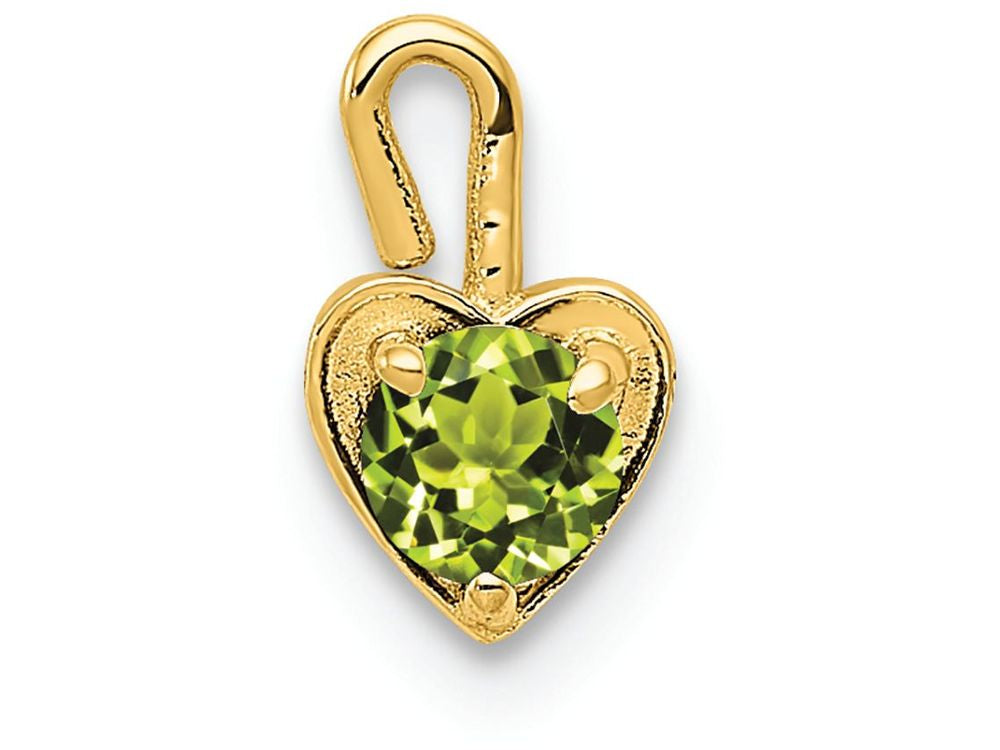 FJC Finejewelers 14k Yellow Gold August Synthetic Birth Month Stone Heart Charm