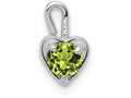 FJC Finejewelers 14k White Gold August Synthetic Birth Month Stone Heart Charm