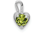FJC Finejewelers 14k White Gold August Synthetic Birth Month Stone Heart Charm