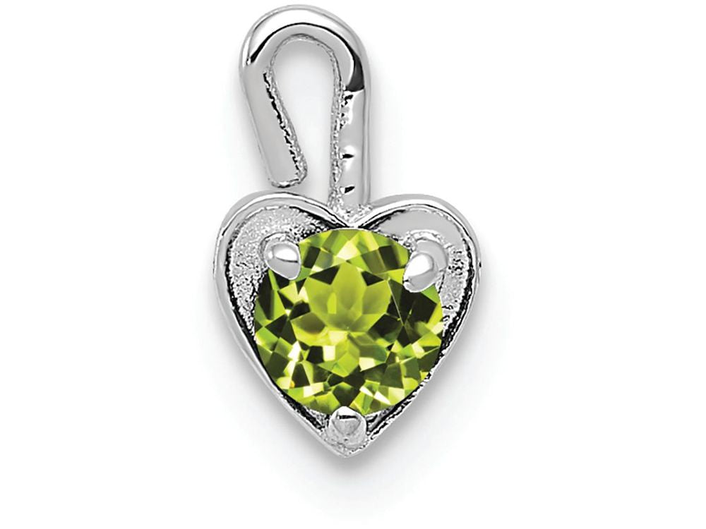 FJC Finejewelers 14k White Gold August Synthetic Birth Month Stone Heart Charm