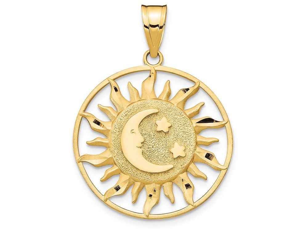 FJC Finejewelers 14k Yellow Gold Polished Sun with Moon Star Charm