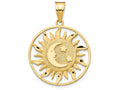 FJC Finejewelers 14k Yellow Gold Polished Sun with Moon Star Charm