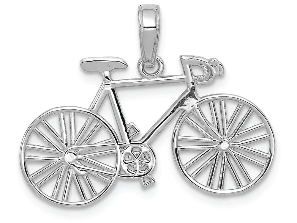 FJC Finejewelers 14k White Gold Polished Bicycle Charm