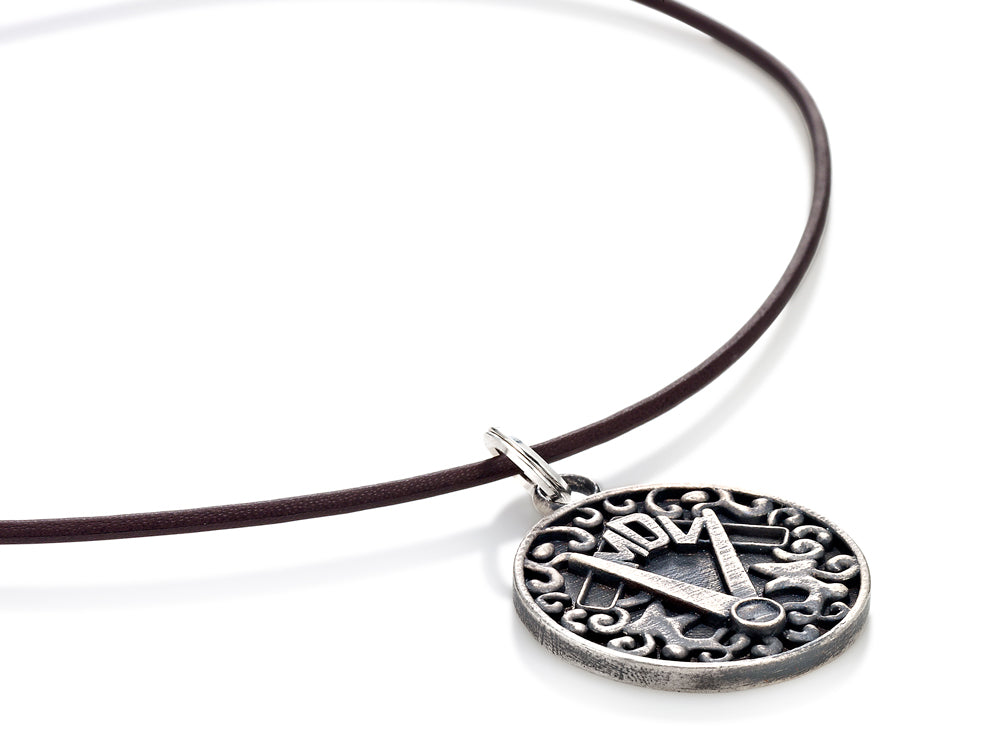Mariano Di Vaio - Sterling Silver Good OR MDV with Leather Necklace