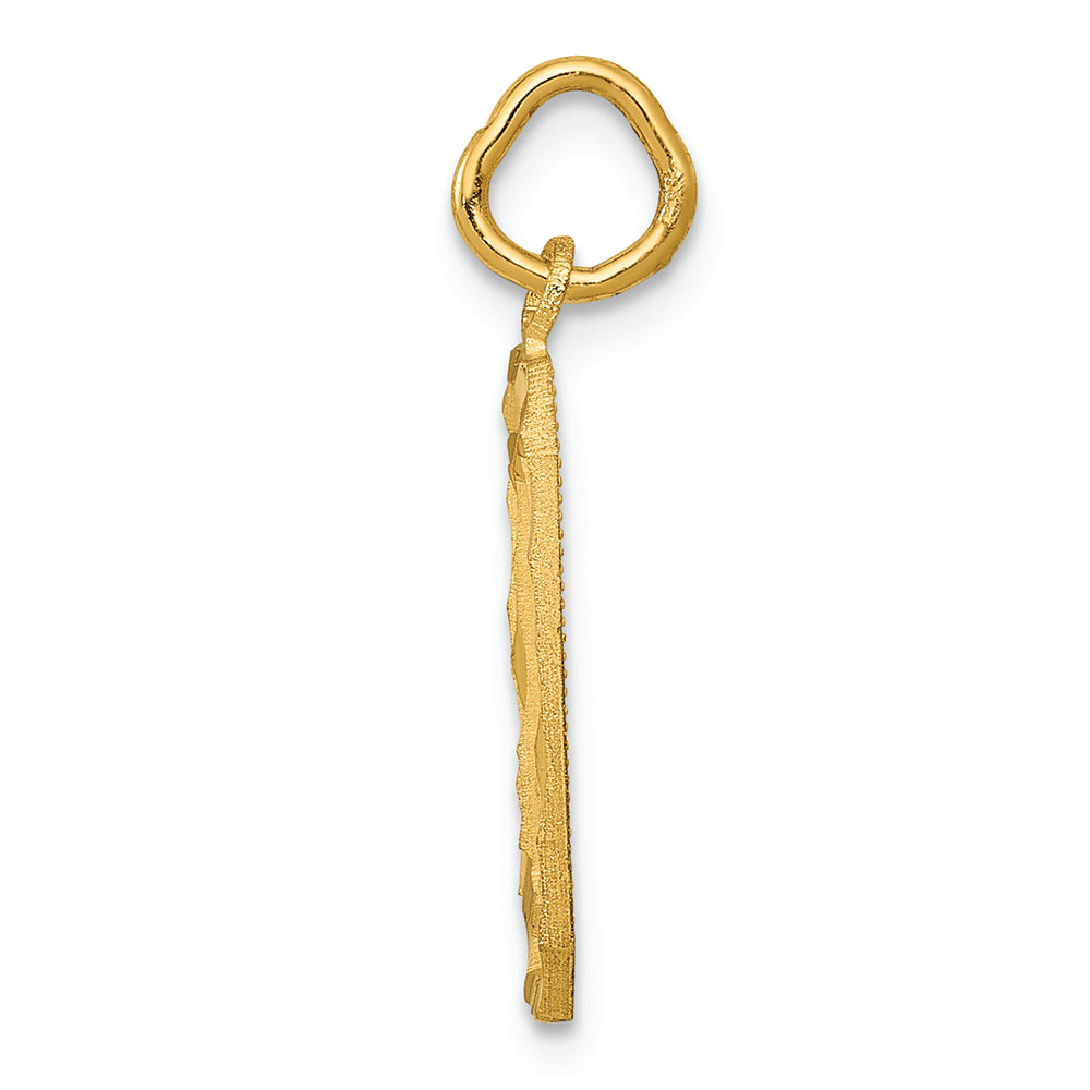 FJC Finejewelers 14k Yellow Gold Casted Medium Bright Cut Number 0 Charm