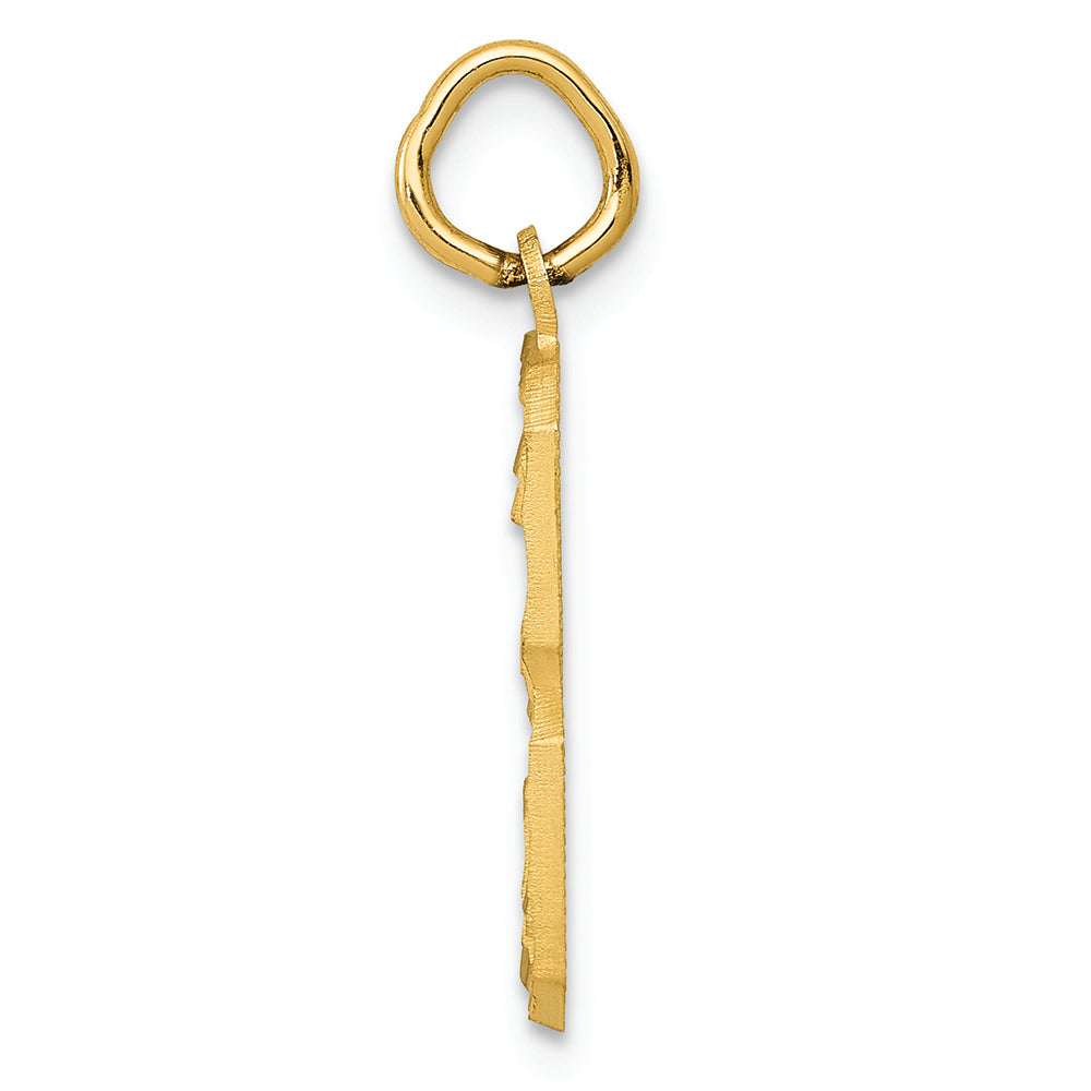 FJC Finejewelers 14k Yellow Gold Casted Medium Bright Cut Number 3 Charm