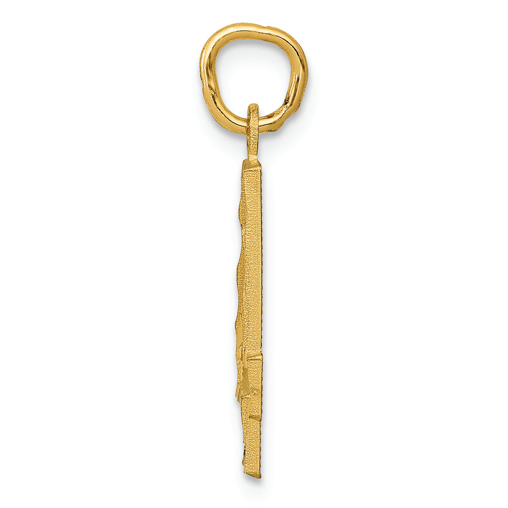 FJC Finejewelers 14k Yellow Gold Casted Medium Bright Cut Number 4 Charm
