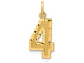 FJC Finejewelers 14k Yellow Gold Casted Medium Bright Cut Number 4 Charm