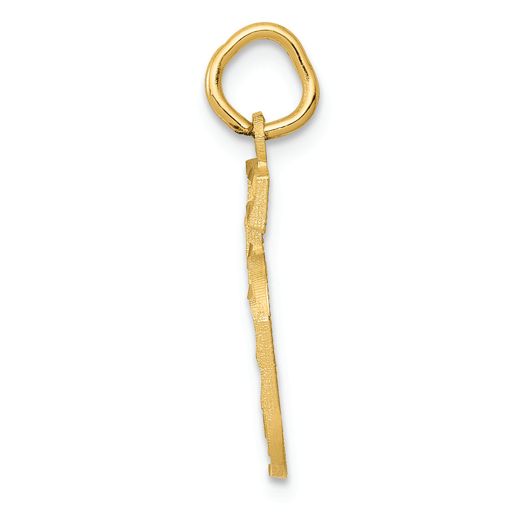 FJC Finejewelers 14k Yellow Gold Casted Medium Bright Cut Number 5 Charm