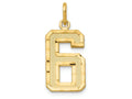 FJC Finejewelers 14k Yellow Gold Casted Medium Bright Cut Number 6 Charm