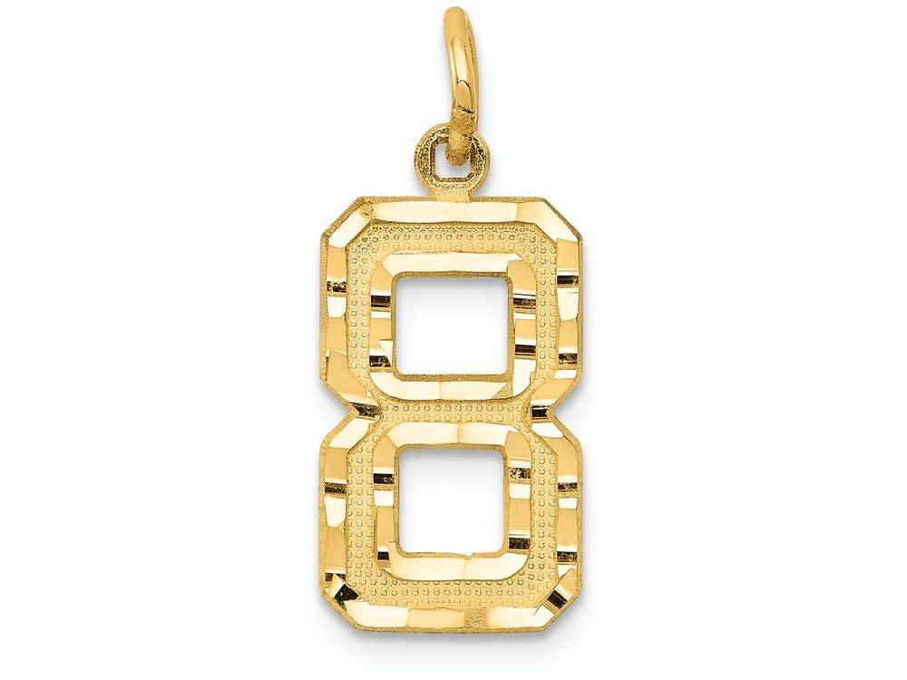 FJC Finejewelers 14k Yellow Gold Casted Medium Bright Cut Number 8 Charm