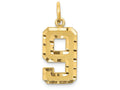 FJC Finejewelers 14k Yellow Gold Casted Medium Bright Cut Number 9 Charm