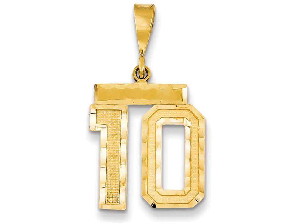 FJC Finejewelers 14k Yellow Gold Medium Bright Cut Number 10 Charm