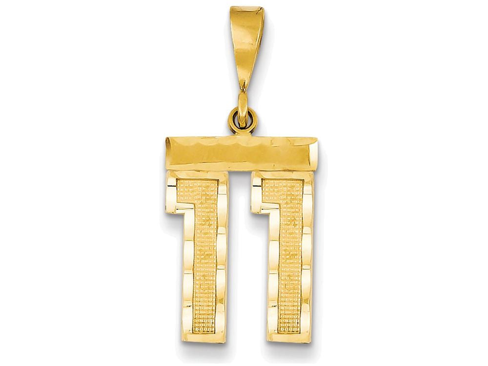 FJC Finejewelers 14k Yellow Gold Medium Bright Cut Number 11 Charm