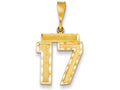 FJC Finejewelers 14k Yellow Gold Medium Bright Cut Number 17 Charm
